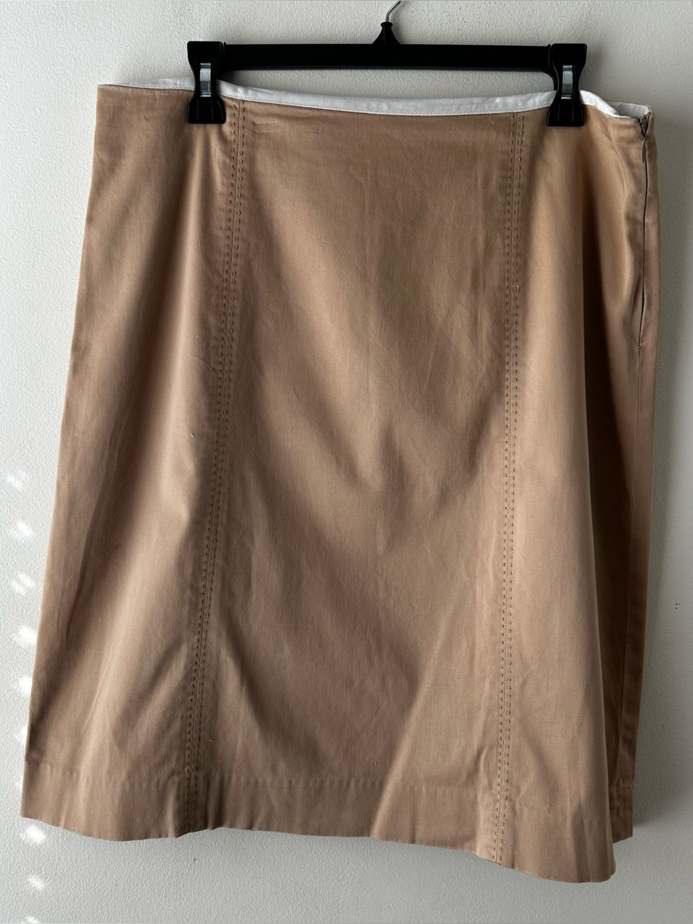 5 FOR $25 | GAP Modest Midi Pencil Straight Skirt Cotton Blend Khaki 12